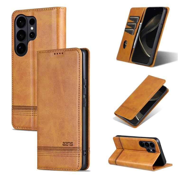 AZNS Magnetic Calf Texture Flip Leather Phone Case, For Samsung Galaxy S26+ 5G, For Samsung Galaxy S26 Ultra 5G, For Samsung Galaxy S26 5G, For Samsung Galaxy S25 FE 5G, For Samsung Galaxy S25 Edge 5G, For Samsung Galaxy S25 5G, For Samsung Galaxy S25+...