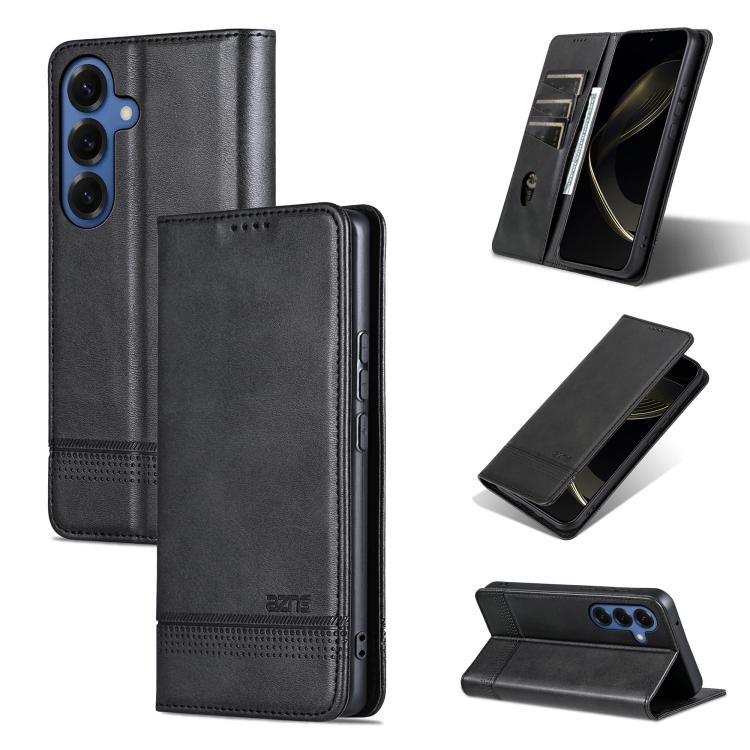 AZNS Magnetic Calf Texture Flip Leather Phone Case, For Galaxy S26 FE 5G, For Samsung Galaxy S26+ 5G, For Samsung Galaxy S26 Ultra 5G, For Samsung Galaxy S26 5G, For Samsung Galaxy S25 FE 5G, For Samsung Galaxy S25 Edge 5G, For Samsung Galaxy S25 5G   ...
