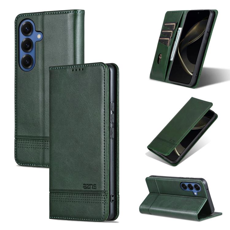 AZNS Magnetic Calf Texture Flip Leather Phone Case, For Galaxy S26 FE 5G, For Samsung Galaxy S26+ 5G, For Samsung Galaxy S26 Ultra 5G, For Samsung Galaxy S26 5G, For Samsung Galaxy S25 FE 5G, For Samsung Galaxy S25 Edge 5G, For Samsung Galaxy S25 5G   ...