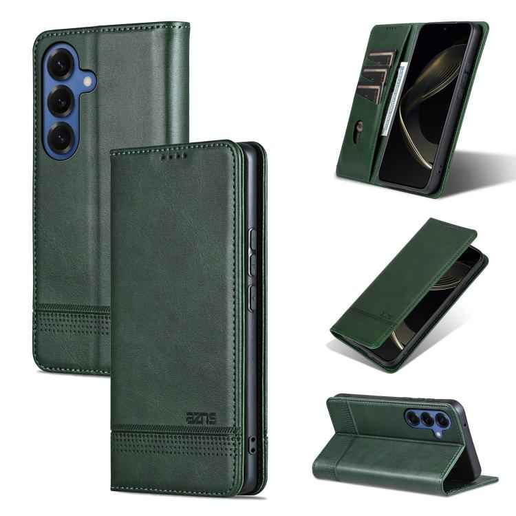 AZNS Magnetic Calf Texture Flip Leather Phone Case, For Samsung Galaxy S26+ 5G, For Samsung Galaxy S26 Ultra 5G, For Samsung Galaxy S26 5G, For Samsung Galaxy S25 FE 5G, For Samsung Galaxy S25 Edge 5G, For Samsung Galaxy S25 5G, For Samsung Galaxy S25+...