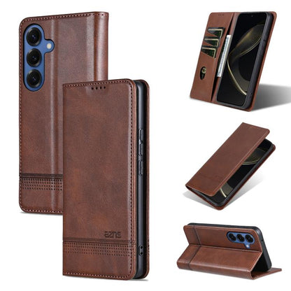 AZNS Magnetic Calf Texture Flip Leather Phone Case, For Galaxy S26 FE 5G, For Samsung Galaxy S26+ 5G, For Samsung Galaxy S26 Ultra 5G, For Samsung Galaxy S26 5G, For Samsung Galaxy S25 FE 5G, For Samsung Galaxy S25 Edge 5G, For Samsung Galaxy S25 5G   ...