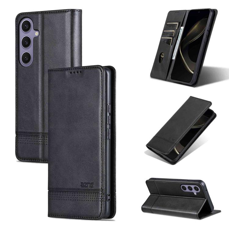 AZNS Magnetic Calf Texture Flip Leather Phone Case, For Galaxy S26 FE 5G, For Samsung Galaxy S26+ 5G, For Samsung Galaxy S26 Ultra 5G, For Samsung Galaxy S26 5G, For Samsung Galaxy S25 FE 5G, For Samsung Galaxy S25 Edge 5G, For Samsung Galaxy S25 5G   ...