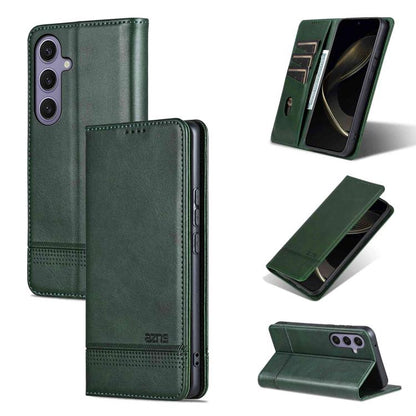 AZNS Magnetic Calf Texture Flip Leather Phone Case, For Galaxy S26 FE 5G, For Samsung Galaxy S26+ 5G, For Samsung Galaxy S26 Ultra 5G, For Samsung Galaxy S26 5G, For Samsung Galaxy S25 FE 5G, For Samsung Galaxy S25 Edge 5G, For Samsung Galaxy S25 5G   ...