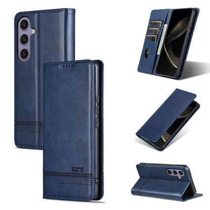 AZNS Magnetic Calf Texture Flip Leather Phone Case, For Galaxy S26 FE 5G, For Samsung Galaxy S26+ 5G, For Samsung Galaxy S26 Ultra 5G, For Samsung Galaxy S26 5G, For Samsung Galaxy S25 FE 5G, For Samsung Galaxy S25 Edge 5G, For Samsung Galaxy S25 5G   ...