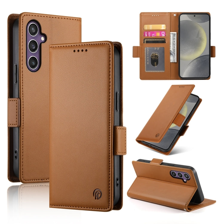 Side Buckle Magnetic Frosted Leather Phone Case, For Samsung Galaxy S24 5G, For Samsung Galaxy S23 FE 5G, For Samsung Galaxy S23 Ultra 5G, For Samsung Galaxy S23+ 5G, For Samsung Galaxy S23 5G, For Samsung Galaxy S21 FE 5G