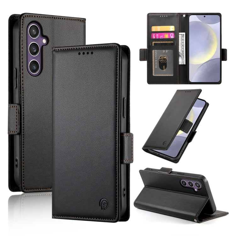 Side Buckle Magnetic Frosted Leather Phone Case, For Samsung Galaxy S25 Edge 5G, For Samsung Galaxy S25 5G, For Samsung Galaxy S25+ 5G, For Samsung Galaxy S25 Ultra 5G, For Samsung Galaxy S24 Ultra 5G, For Samsung Galaxy S24+ 5G