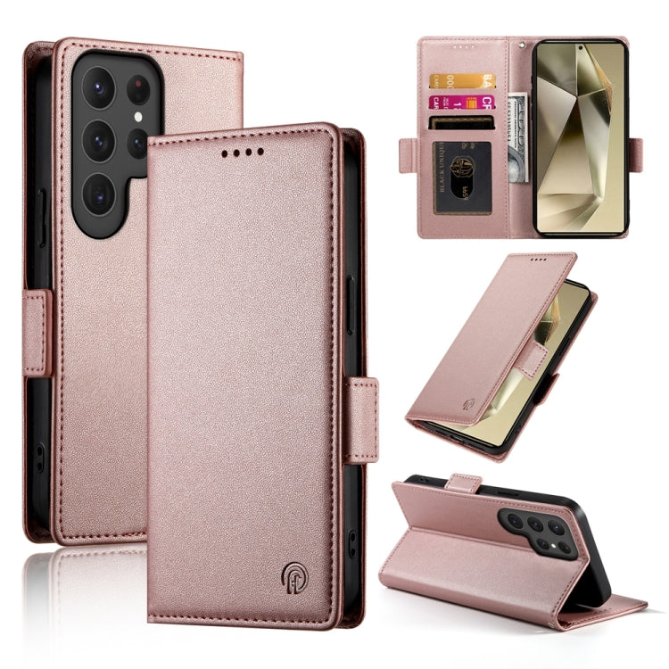 Side Buckle Magnetic Frosted Leather Phone Case, For Samsung Galaxy S25 Edge 5G, For Samsung Galaxy S25 5G, For Samsung Galaxy S25+ 5G, For Samsung Galaxy S25 Ultra 5G, For Samsung Galaxy S24 Ultra 5G, For Samsung Galaxy S24+ 5G