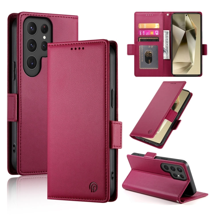 Side Buckle Magnetic Frosted Leather Phone Case, For Samsung Galaxy S25 Edge 5G, For Samsung Galaxy S25 5G, For Samsung Galaxy S25+ 5G, For Samsung Galaxy S25 Ultra 5G, For Samsung Galaxy S24 Ultra 5G, For Samsung Galaxy S24+ 5G