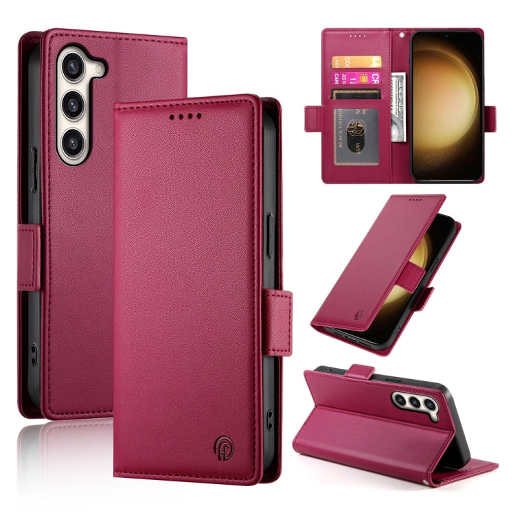 Side Buckle Magnetic Frosted Leather Phone Case, For Samsung Galaxy S24 5G, For Samsung Galaxy S23 FE 5G, For Samsung Galaxy S23 Ultra 5G, For Samsung Galaxy S23+ 5G, For Samsung Galaxy S23 5G, For Samsung Galaxy S21 FE 5G