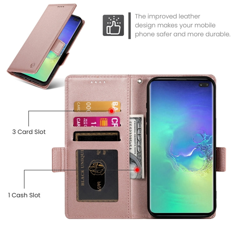 Side Buckle Magnetic Frosted Leather Phone Case, For Samsung Galaxy S10+, For Samsung Galaxy S10