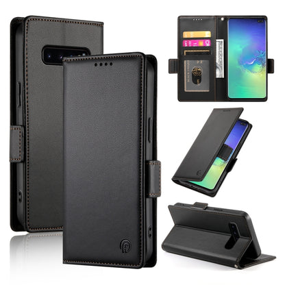 Side Buckle Magnetic Frosted Leather Phone Case, For Samsung Galaxy S10+, For Samsung Galaxy S10
