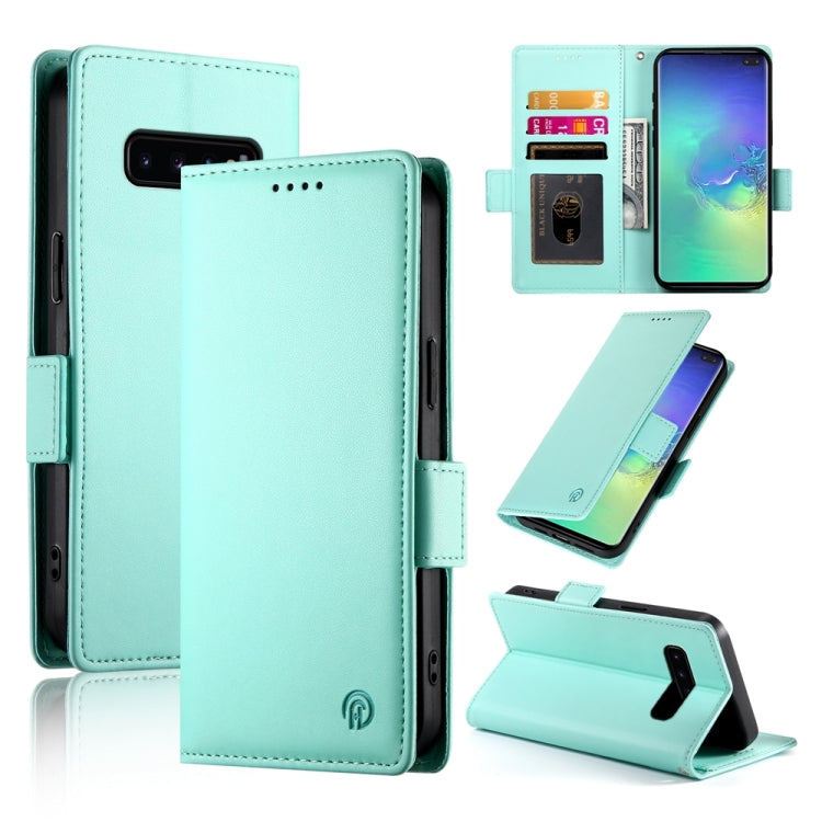 Side Buckle Magnetic Frosted Leather Phone Case, For Samsung Galaxy S10+, For Samsung Galaxy S10