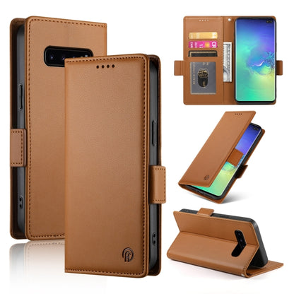 Side Buckle Magnetic Frosted Leather Phone Case, For Samsung Galaxy S10+, For Samsung Galaxy S10