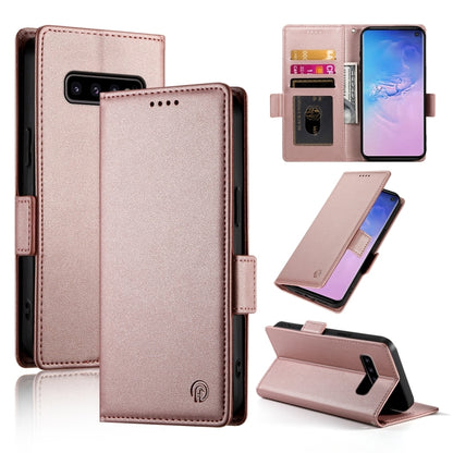 Side Buckle Magnetic Frosted Leather Phone Case, For Samsung Galaxy S10+, For Samsung Galaxy S10