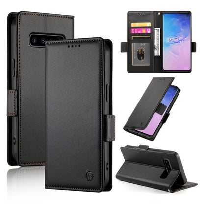 Side Buckle Magnetic Frosted Leather Phone Case, For Samsung Galaxy S10+, For Samsung Galaxy S10