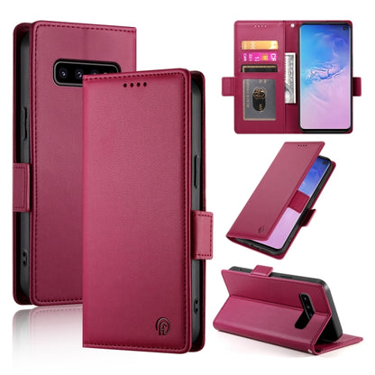 Side Buckle Magnetic Frosted Leather Phone Case, For Samsung Galaxy S10+, For Samsung Galaxy S10