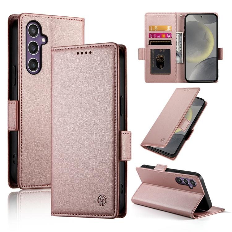 Side Buckle Magnetic Frosted Leather Phone Case, For Samsung Galaxy S25 Edge 5G, For Samsung Galaxy S25 5G, For Samsung Galaxy S25+ 5G, For Samsung Galaxy S25 Ultra 5G, For Samsung Galaxy S24 Ultra 5G, For Samsung Galaxy S24+ 5G