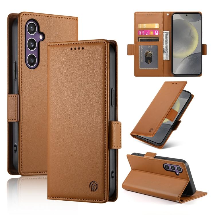 Side Buckle Magnetic Frosted Leather Phone Case, For Samsung Galaxy S25 Edge 5G, For Samsung Galaxy S25 5G, For Samsung Galaxy S25+ 5G, For Samsung Galaxy S25 Ultra 5G, For Samsung Galaxy S24 Ultra 5G, For Samsung Galaxy S24+ 5G