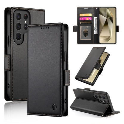 Side Buckle Magnetic Frosted Leather Phone Case, For Samsung Galaxy S25 Edge 5G, For Samsung Galaxy S25 5G, For Samsung Galaxy S25+ 5G, For Samsung Galaxy S25 Ultra 5G, For Samsung Galaxy S24 Ultra 5G, For Samsung Galaxy S24+ 5G