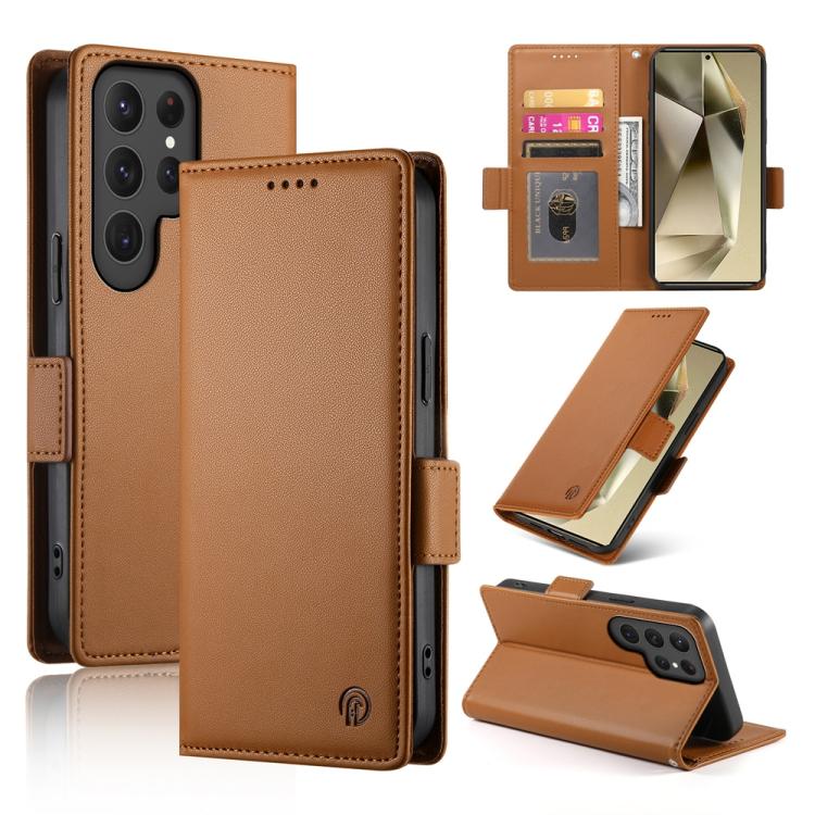 Side Buckle Magnetic Frosted Leather Phone Case, For Samsung Galaxy S25 Edge 5G, For Samsung Galaxy S25 5G, For Samsung Galaxy S25+ 5G, For Samsung Galaxy S25 Ultra 5G, For Samsung Galaxy S24 Ultra 5G, For Samsung Galaxy S24+ 5G