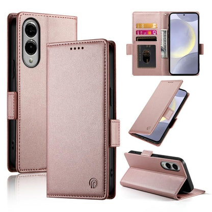 Side Buckle Magnetic Frosted Leather Phone Case, For Samsung Galaxy S25 Edge 5G, For Samsung Galaxy S25 5G, For Samsung Galaxy S25+ 5G, For Samsung Galaxy S25 Ultra 5G, For Samsung Galaxy S24 Ultra 5G, For Samsung Galaxy S24+ 5G
