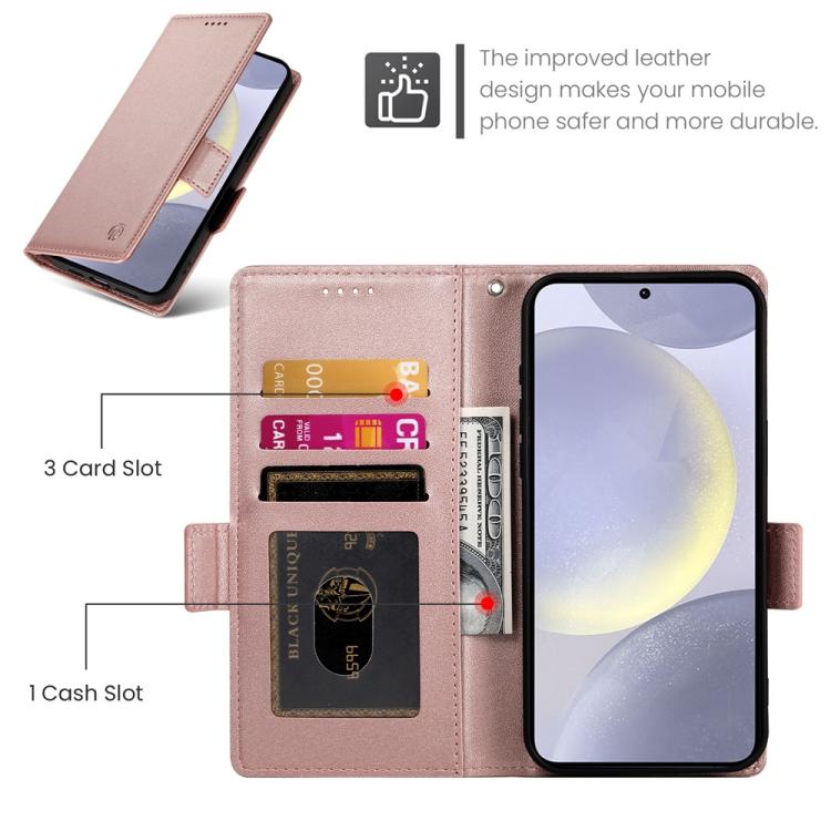 Side Buckle Magnetic Frosted Leather Phone Case, For Samsung Galaxy S25 Edge 5G, For Samsung Galaxy S25 5G, For Samsung Galaxy S25+ 5G, For Samsung Galaxy S25 Ultra 5G, For Samsung Galaxy S24 Ultra 5G, For Samsung Galaxy S24+ 5G