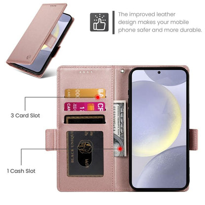 Side Buckle Magnetic Frosted Leather Phone Case, For Samsung Galaxy S25 Edge 5G, For Samsung Galaxy S25 5G, For Samsung Galaxy S25+ 5G, For Samsung Galaxy S25 Ultra 5G, For Samsung Galaxy S24 Ultra 5G, For Samsung Galaxy S24+ 5G