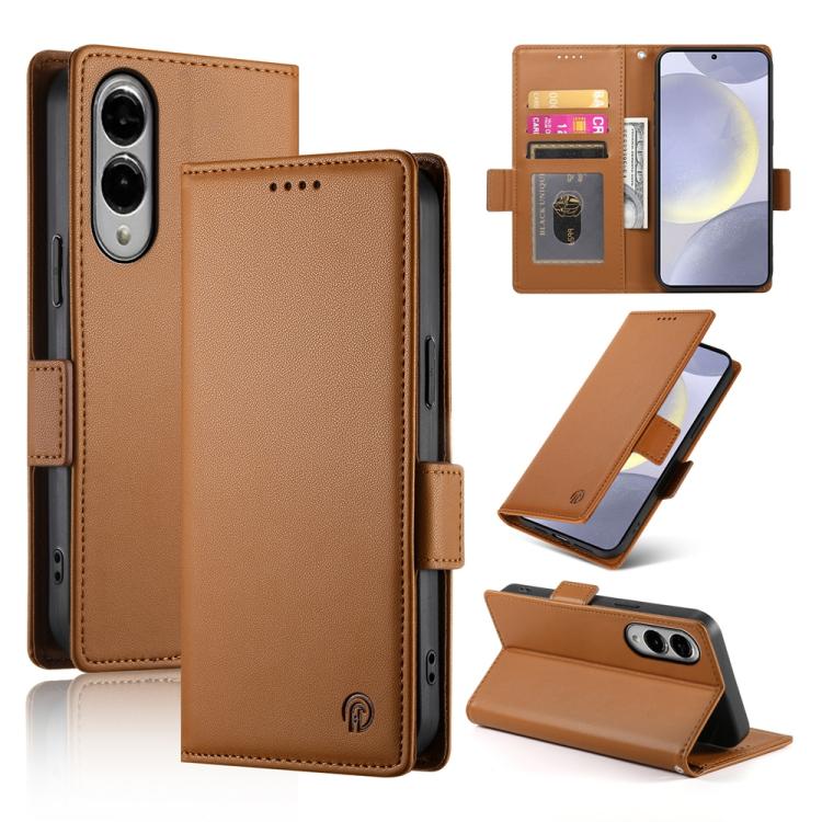 Side Buckle Magnetic Frosted Leather Phone Case, For Samsung Galaxy S25 Edge 5G, For Samsung Galaxy S25 5G, For Samsung Galaxy S25+ 5G, For Samsung Galaxy S25 Ultra 5G, For Samsung Galaxy S24 Ultra 5G, For Samsung Galaxy S24+ 5G