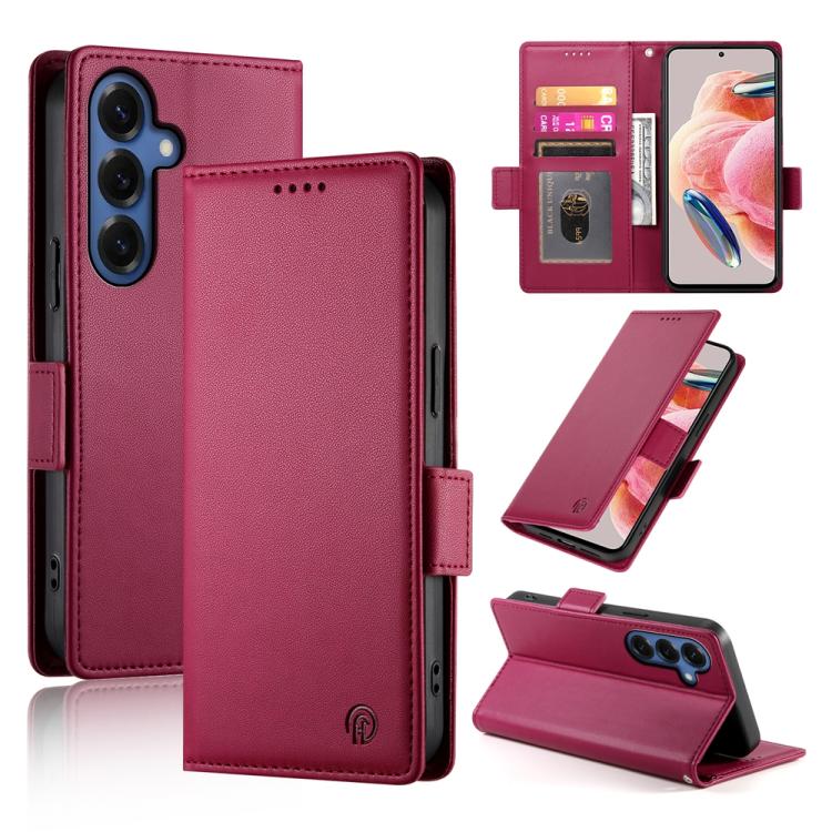 Side Buckle Magnetic Frosted Leather Phone Case, For Galaxy S26 FE 5G, For Samsung Galaxy S26+ 5G, For Samsung Galaxy S26 Edge 5G, For Samsung Galaxy S26 Ultra 5G, For Samsung Galaxy S26 5G, For Samsung Galaxy S25 FE 5G
