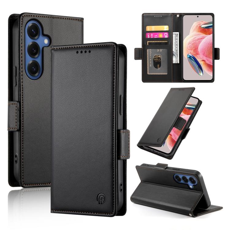 Side Buckle Magnetic Frosted Leather Phone Case, For Galaxy S26 FE 5G, For Samsung Galaxy S26+ 5G, For Samsung Galaxy S26 Edge 5G, For Samsung Galaxy S26 Ultra 5G, For Samsung Galaxy S26 5G, For Samsung Galaxy S25 FE 5G