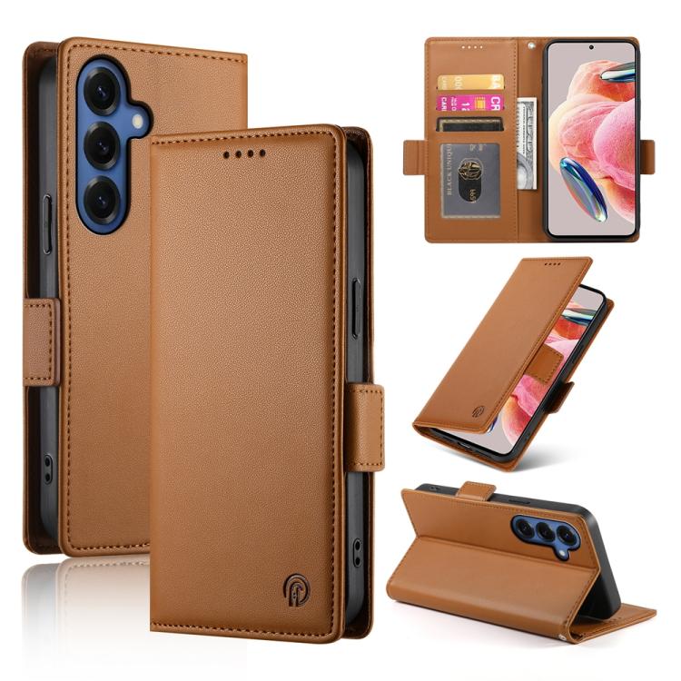 Side Buckle Magnetic Frosted Leather Phone Case, For Galaxy S26 FE 5G, For Samsung Galaxy S26+ 5G, For Samsung Galaxy S26 Edge 5G, For Samsung Galaxy S26 Ultra 5G, For Samsung Galaxy S26 5G, For Samsung Galaxy S25 FE 5G