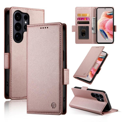 Side Buckle Magnetic Frosted Leather Phone Case, For Galaxy S26 FE 5G, For Samsung Galaxy S26+ 5G, For Samsung Galaxy S26 Edge 5G, For Samsung Galaxy S26 Ultra 5G, For Samsung Galaxy S26 5G, For Samsung Galaxy S25 FE 5G