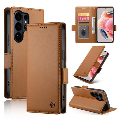 Side Buckle Magnetic Frosted Leather Phone Case, For Galaxy S26 FE 5G, For Samsung Galaxy S26+ 5G, For Samsung Galaxy S26 Edge 5G, For Samsung Galaxy S26 Ultra 5G, For Samsung Galaxy S26 5G, For Samsung Galaxy S25 FE 5G