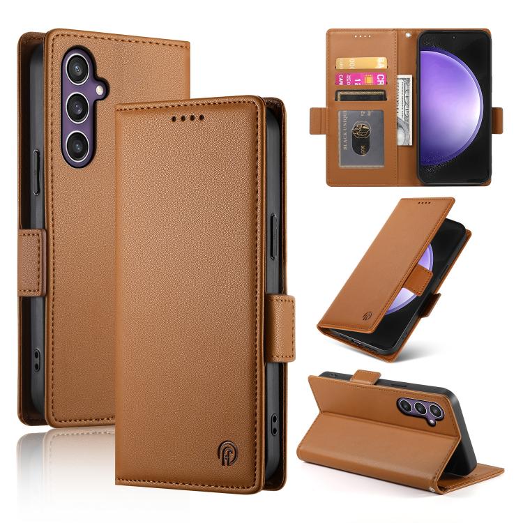 Side Buckle Magnetic Frosted Leather Phone Case, For Galaxy S26 FE 5G, For Samsung Galaxy S26+ 5G, For Samsung Galaxy S26 Edge 5G, For Samsung Galaxy S26 Ultra 5G, For Samsung Galaxy S26 5G, For Samsung Galaxy S25 FE 5G