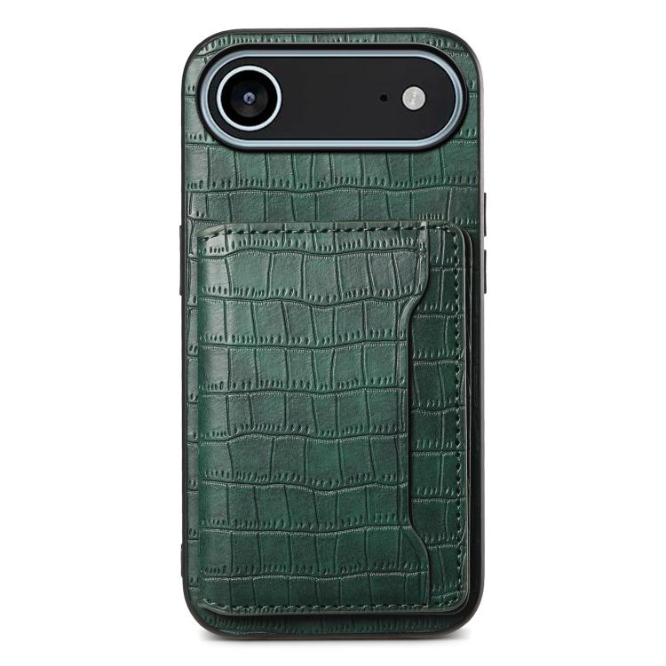 Crocodile Texture Card Bag Design Full Coverage Phone Case