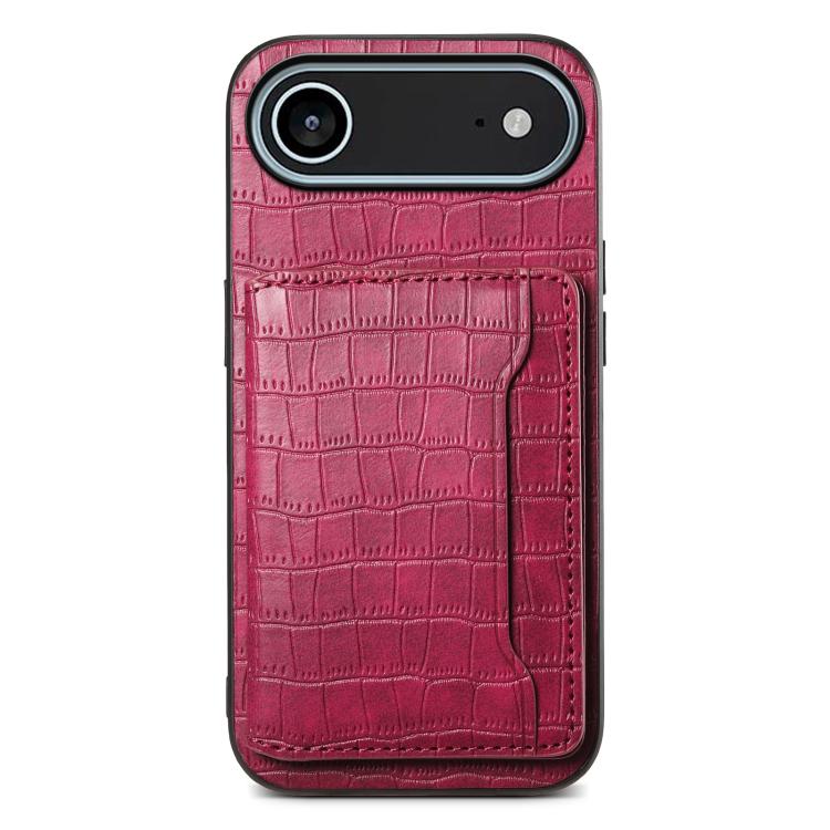 Crocodile Texture Card Bag Design Full Coverage Phone Case