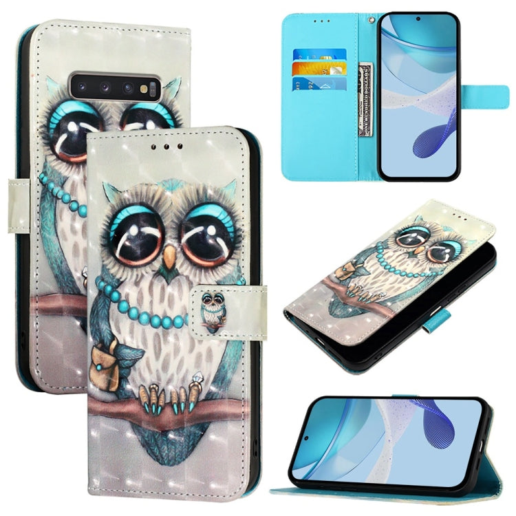 3D Painting Horizontal Flip Leather Phone Case, For Samsung Galaxy S24 FE 5G, For Samsung Galaxy S10e, For Samsung Galaxy S10+, For Samsung Galaxy S10
