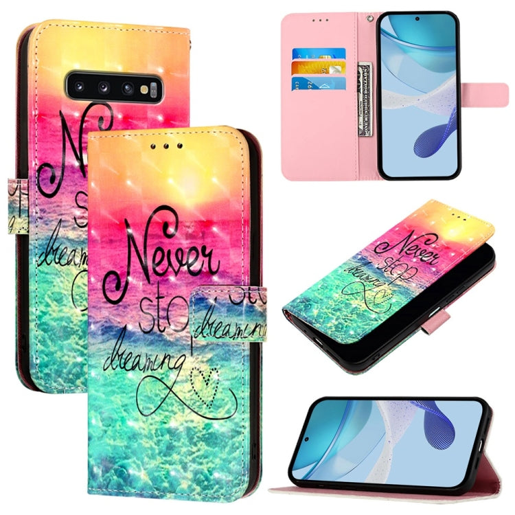 3D Painting Horizontal Flip Leather Phone Case, For Samsung Galaxy S24 FE 5G, For Samsung Galaxy S10e, For Samsung Galaxy S10+, For Samsung Galaxy S10