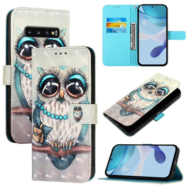 3D Painting Horizontal Flip Leather Phone Case, For Samsung Galaxy S24 FE 5G, For Samsung Galaxy S10e, For Samsung Galaxy S10+, For Samsung Galaxy S10