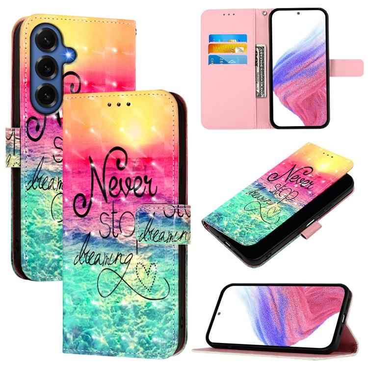 3D Painting Horizontal Flip Leather Phone Case, For Samsung Galaxy S26+ 5G, For Samsung Galaxy S25 Edge 5G, For Samsung Galaxy S25 5G, For Samsung Galaxy S25+ 5G, For Samsung Galaxy S25 Ultra 5G, For Samsung Galaxy S24 FE 5G