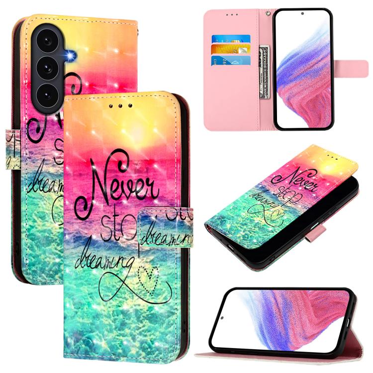 3D Painting Horizontal Flip Leather Phone Case, For Galaxy S26 FE 5G, For Samsung Galaxy S26+ 5G, For Samsung Galaxy S25 Edge 5G, For Samsung Galaxy S25 5G, For Samsung Galaxy S25+ 5G, For Samsung Galaxy S25 Ultra 5G