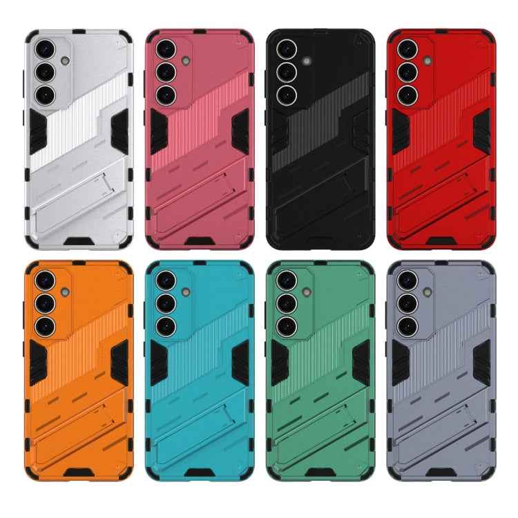 Punk Armor 2 in 1 PC + TPU Shockproof Phone Case with Invisible Holder, For Samsung Galaxy S25+ 5G, For Samsung Galaxy S25 Ultra 5G, For Samsung Galaxy S24 FE 5G