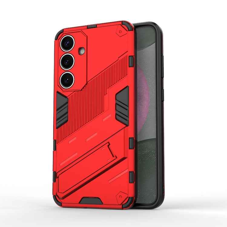 Punk Armor 2 in 1 PC + TPU Shockproof Phone Case with Invisible Holder, For Samsung Galaxy S25+ 5G, For Samsung Galaxy S25 Ultra 5G, For Samsung Galaxy S24 FE 5G