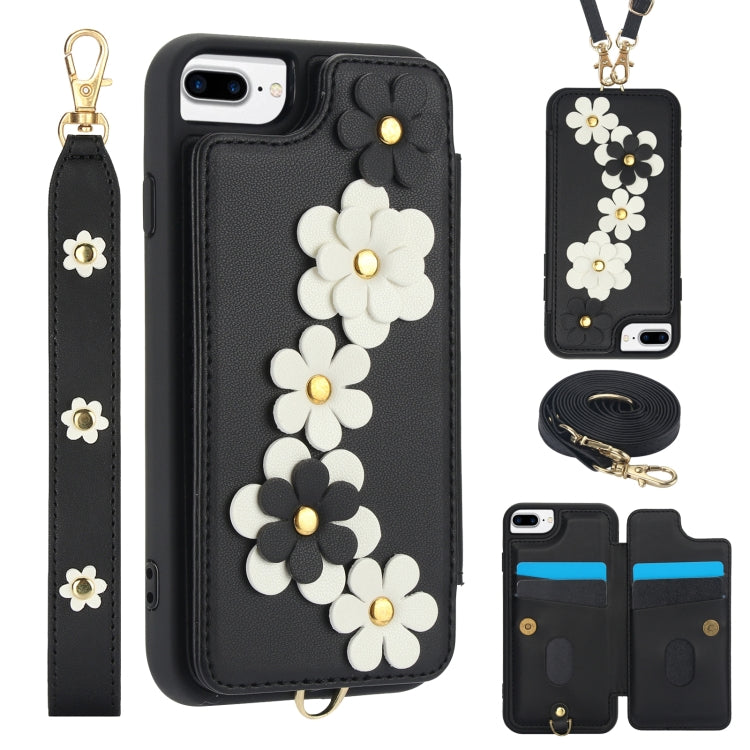 Crossbody Flower Pattern Leather Phone Case