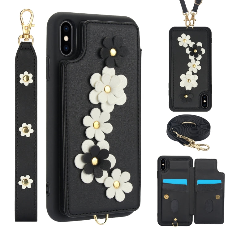 Crossbody Flower Pattern Leather Phone Case