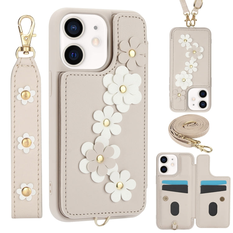Crossbody Flower Pattern Leather Phone Case