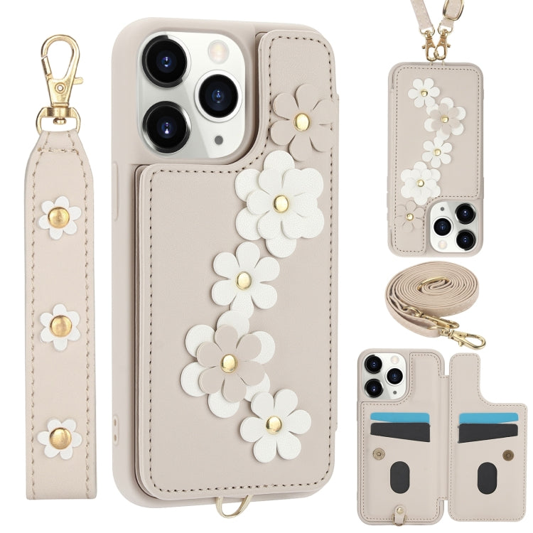 Crossbody Flower Pattern Leather Phone Case