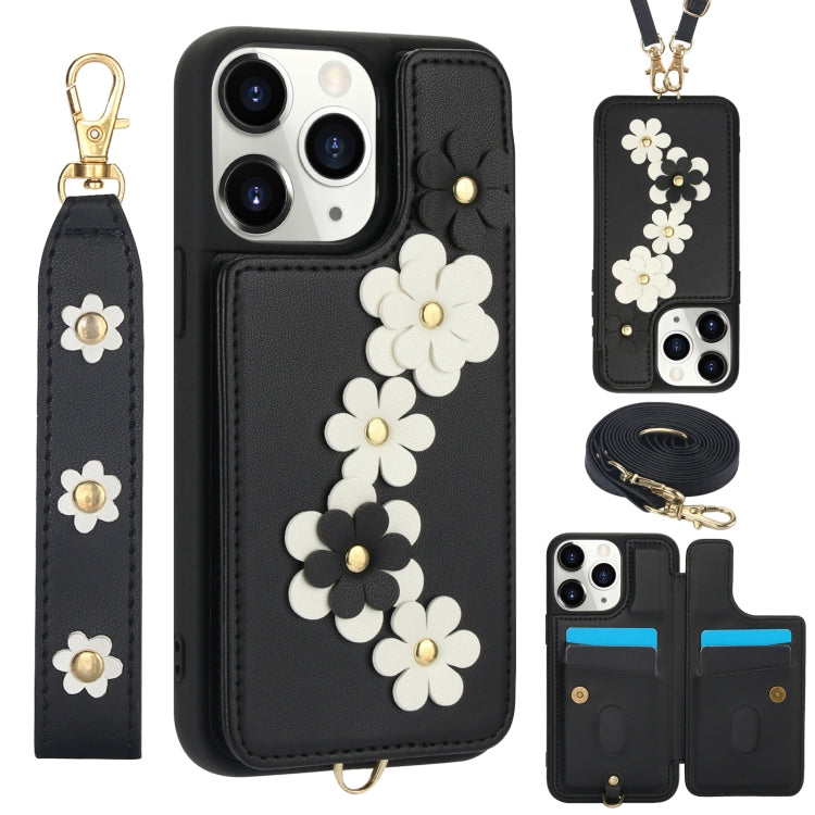 Crossbody Flower Pattern Leather Phone Case