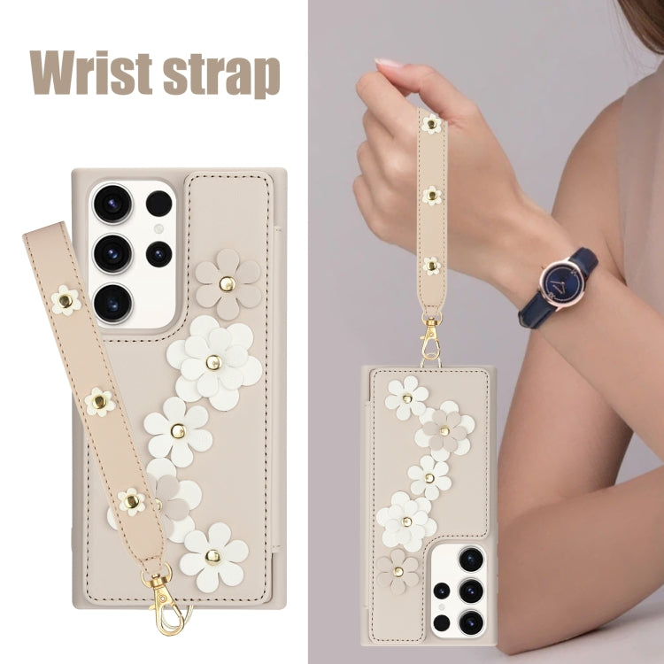 Crossbody Flower Pattern Leather Phone Case, For Samsung Galaxy S23 Ultra 5G, For Samsung Galaxy S23+ 5G, For Samsung Galaxy S22 Ultra 5G, For Samsung Galaxy S22+ 5G