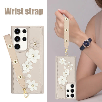 Crossbody Flower Pattern Leather Phone Case, For Samsung Galaxy S23 Ultra 5G, For Samsung Galaxy S23+ 5G, For Samsung Galaxy S22 Ultra 5G, For Samsung Galaxy S22+ 5G